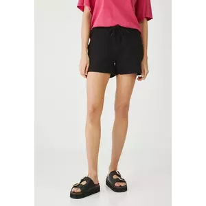 Medicine pantaloni scurți de trening culoarea negru, neted, medium waist imagine