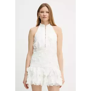 Bardot rochie culoarea alb, mini, mulată, 59845DB imagine