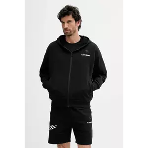 PLEIN SPORT bluză culoarea negru, cu glugă, cu imprimeu, SAEC MJB3579 STE001N imagine