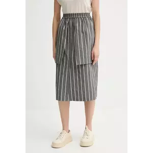 MMC STUDIO fustă culoarea gri, midi, drept, ISLA imagine