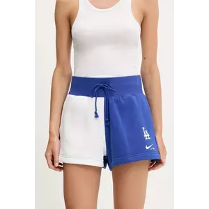 Nike pantaloni scurți Los Angeles Dodgers culoarea violet, cu imprimeu, high waist, 034B-155N-LD-3XJ imagine