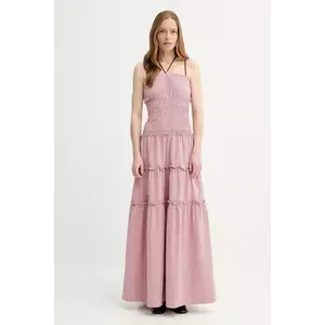 Alohas rochie din bumbac Masami culoarea roz, maxi, evazați, R100944 imagine