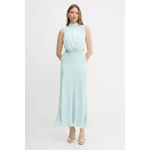 Bardot rochie culoarea turcoaz, maxi, evazați, 59868DB imagine
