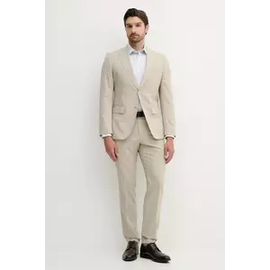 BOSS costum de lână culoarea bej, uni, 50546099 imagine