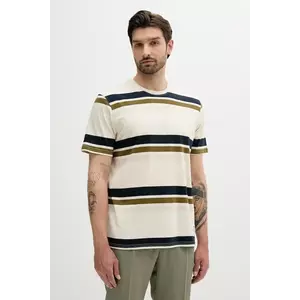 Barbour tricou din bumbac Golborne Stripe Relaxed Fit T-Shirt culoarea bej, cu imprimeu, MTS1409 imagine