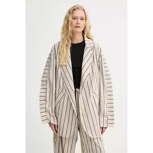 MMC STUDIO geacă culoarea bej, de tranzitie, oversize, FRAKTA imagine