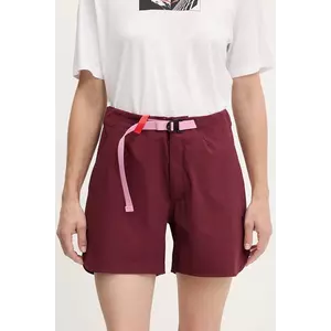 Peak Performance pantaloni scurți outdoor Vislight culoarea bordo, uni, high waist, G80244 imagine