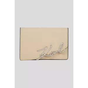 Karl Lagerfeld portofel de piele K/SIGNATURE culoarea bej, A3W32018 imagine