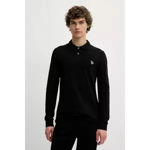 PS Paul Smith longsleeve din bumbac culoarea negru, uni, M2R-410S-PZEBRA imagine