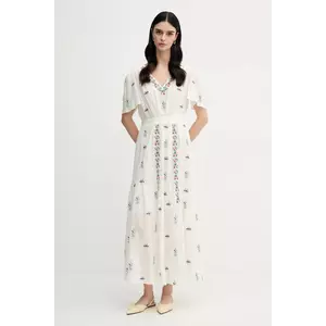 La Petite Française rochie din bumbac RACHELE culoarea bej, maxi, evazați, RACHELE imagine