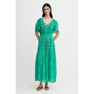 La Petite Française rochie din bumbac RACHELE culoarea verde, maxi, evazați, RACHELE imagine