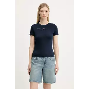 Tommy Jeans tricou din bumbac culoarea bleumarin, DW0DW21422 imagine