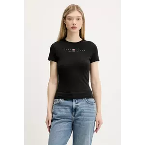 Tommy Jeans tricou din bumbac culoarea negru, DW0DW21422 imagine