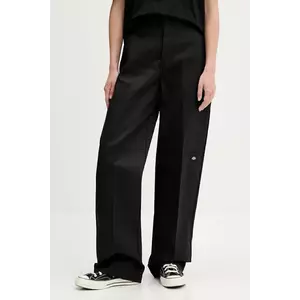 Dickies pantaloni culoarea negru, lat, high waist, DK0DW283BLK1 imagine