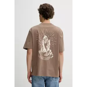 The Ragged Priest tricou din bumbac culoarea maro, cu imprimeu, RPSS252053JS imagine