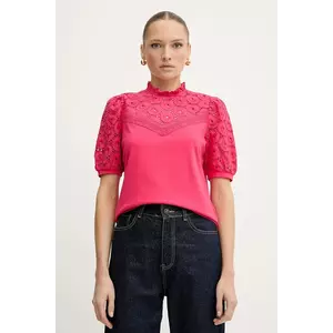 Morgan bluză din bumbac culoarea roz, uni, DULIE imagine