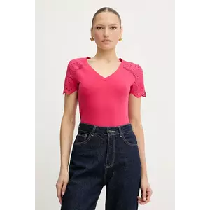 Morgan tricou din bumbac culoarea roz, DMATY imagine