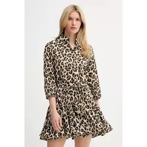 Answear Lab rochie din bumbac culoarea maro, mini, evazată imagine