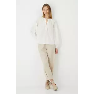 Medicine bluza din bumbac culoarea alb, cu imprimeu imagine