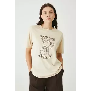 Medicine tricou din bumbac culoarea bej imagine