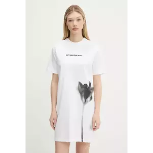 Karl Lagerfeld Jeans rochie din bumbac culoarea alb, mini, drept, A3W13006 imagine