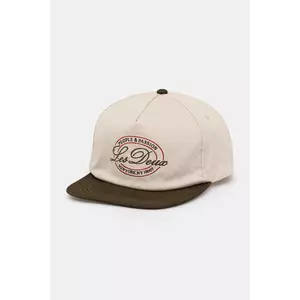 Les Deux șapcă de baseball din bumbac Glen culoarea bej, cu imprimeu, 1000145 imagine