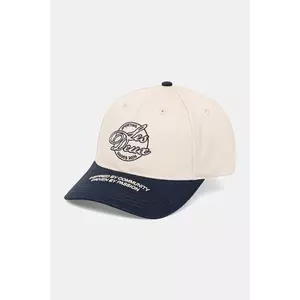 Les Deux șapcă de baseball din bumbac Alonso culoarea bej, cu imprimeu, 1000215 imagine