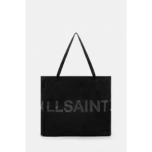 AllSaints Geanta de bumbac LARGE culoarea negru, M170XC imagine
