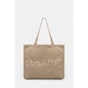 AllSaints Geanta de bumbac LARGE culoarea bej, M170XC imagine