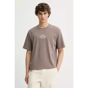 Les Deux tricou din bumbac Glen culoarea maro, melanj, 1000196 imagine