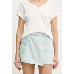 Morgan fustă și pantaloni denim uni, high waist, SHAZAZ imagine