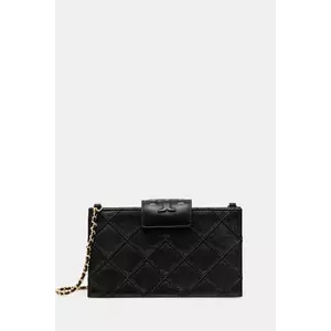 Tory Burch poșetă de piele Fleming culoarea negru, 167250-001 imagine