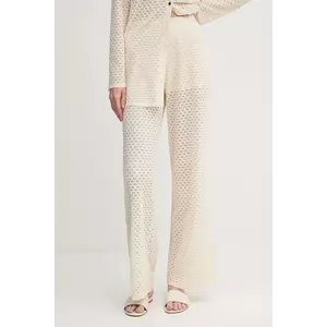 Marc Aurel pantaloni culoarea bej, lat, high waist, 1750-7011-93428 imagine