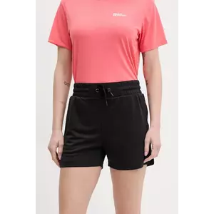 Helly Hansen pantaloni scurți outdoor LIFA TECH culoarea negru, uni, high waist, 63419 imagine