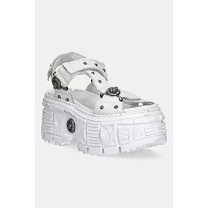 New Rock sandale de piele NAPA BLANCA culoarea alb, cu platformă, M-BIOS120-C8 imagine