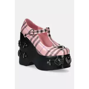 Koi Footwear pumps Sweet Apathy Plaid Wedge Mary Janes culoarea roz, cu platformă, Sweet Apathy imagine