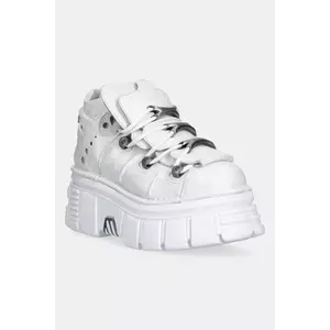 New Rock sneakers din piele Napa Blanca, Tower Blanco E14 + Lateral culoarea alb, M-106-S53 imagine
