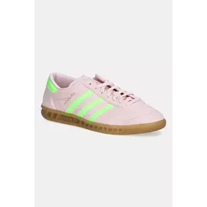 adidas Originals sneakers din piele întoarsă Hamburg W culoarea roz, JS0683 imagine