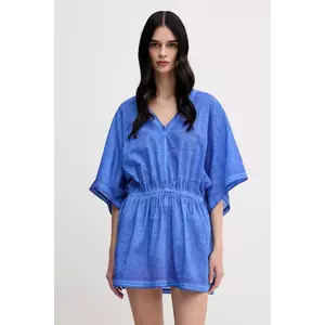 United Colors of Benetton rochie din bumbac culoarea violet, mini, evazați, 4OPJ5V02G imagine