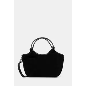 Answear Lab geanta de mana din piele intoarsa culoarea negru imagine