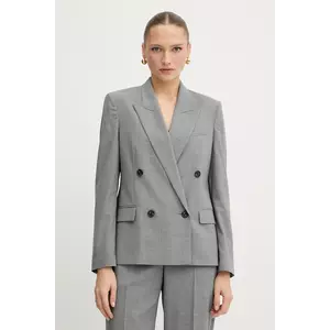 BOSS geacă de lână culoarea gri, cu doua rânduri de nasturi, uni, 50543302 imagine