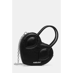 AMBUSH geantă de piele Heart Top Handle Bag culoarea negru, 12115033 imagine
