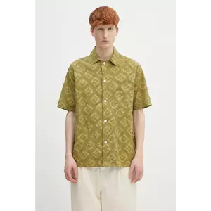 Norse Projects cămașă din bumbac Mads Batik SS Shirt culoarea verde, regular, N40.0833.8037 imagine