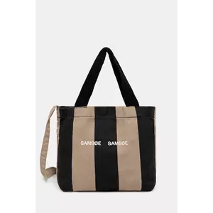 Samsoe Samsoe geantă de bumbac SAFRINKA culoarea bej, F24200050 imagine