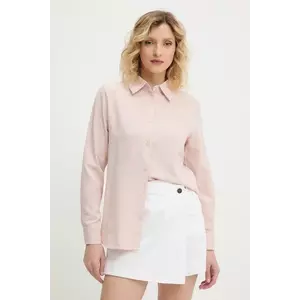 Answear Lab cămașă de in culoarea roz, cu guler clasic, regular imagine