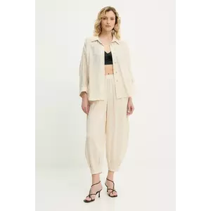 Answear Lab cămașă și pantaloni culoarea bej imagine