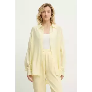 Answear Lab cămașă culoarea galben, cu guler clasic, relaxed imagine