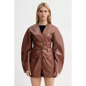 Nanushka geacă KIYO culoarea maro, de tranziție, NW25SSOW22075 imagine