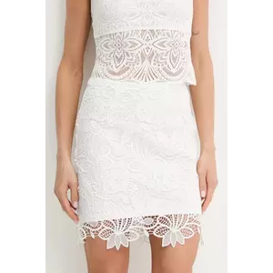 Morgan fustă culoarea alb, mini, drept, JKOKI imagine
