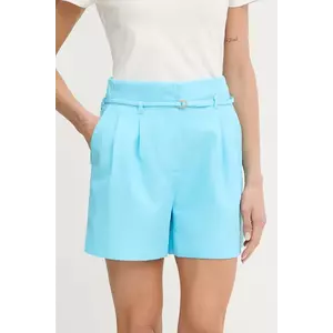 Morgan pantaloni scurți uni, high waist, SHACY imagine